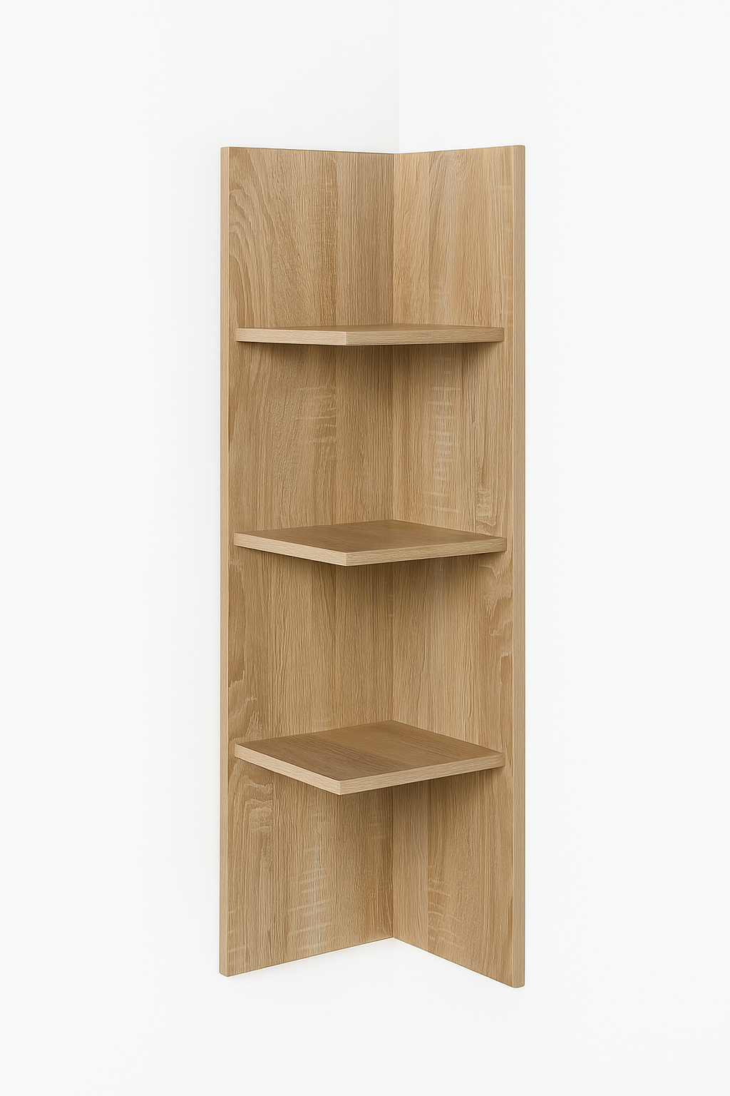 Esquinero con Estantes de Madera
